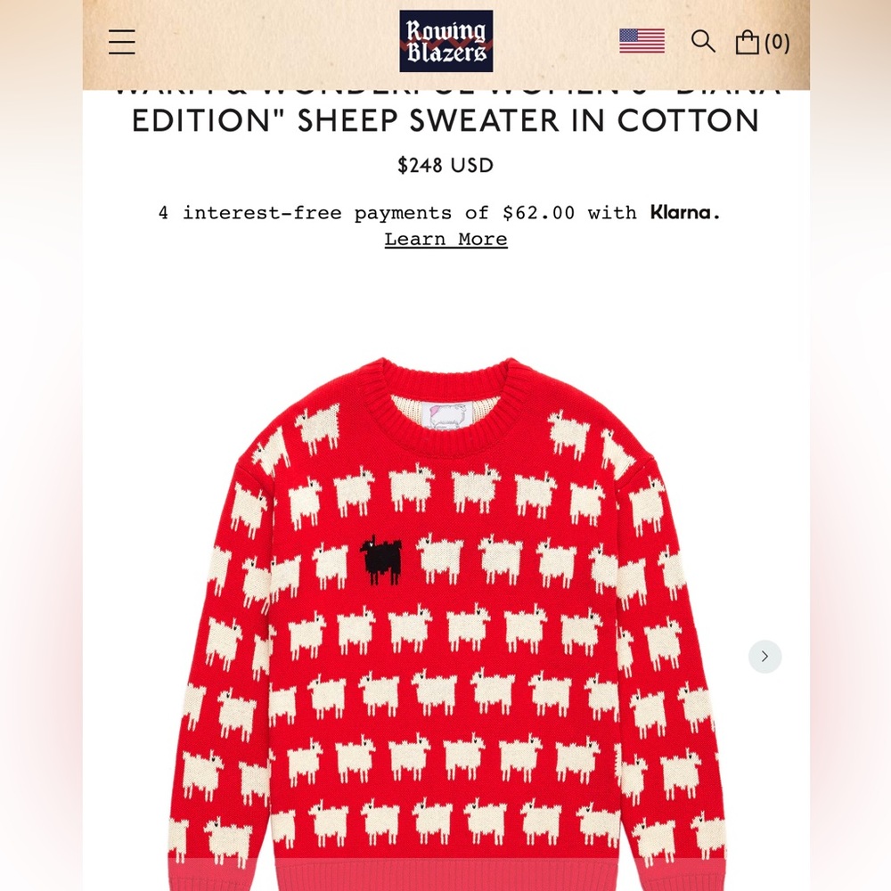 WARM & WONDERFUL WOMEN'S "DIANA EDITION" SHEEP SWEATER IN COTTON